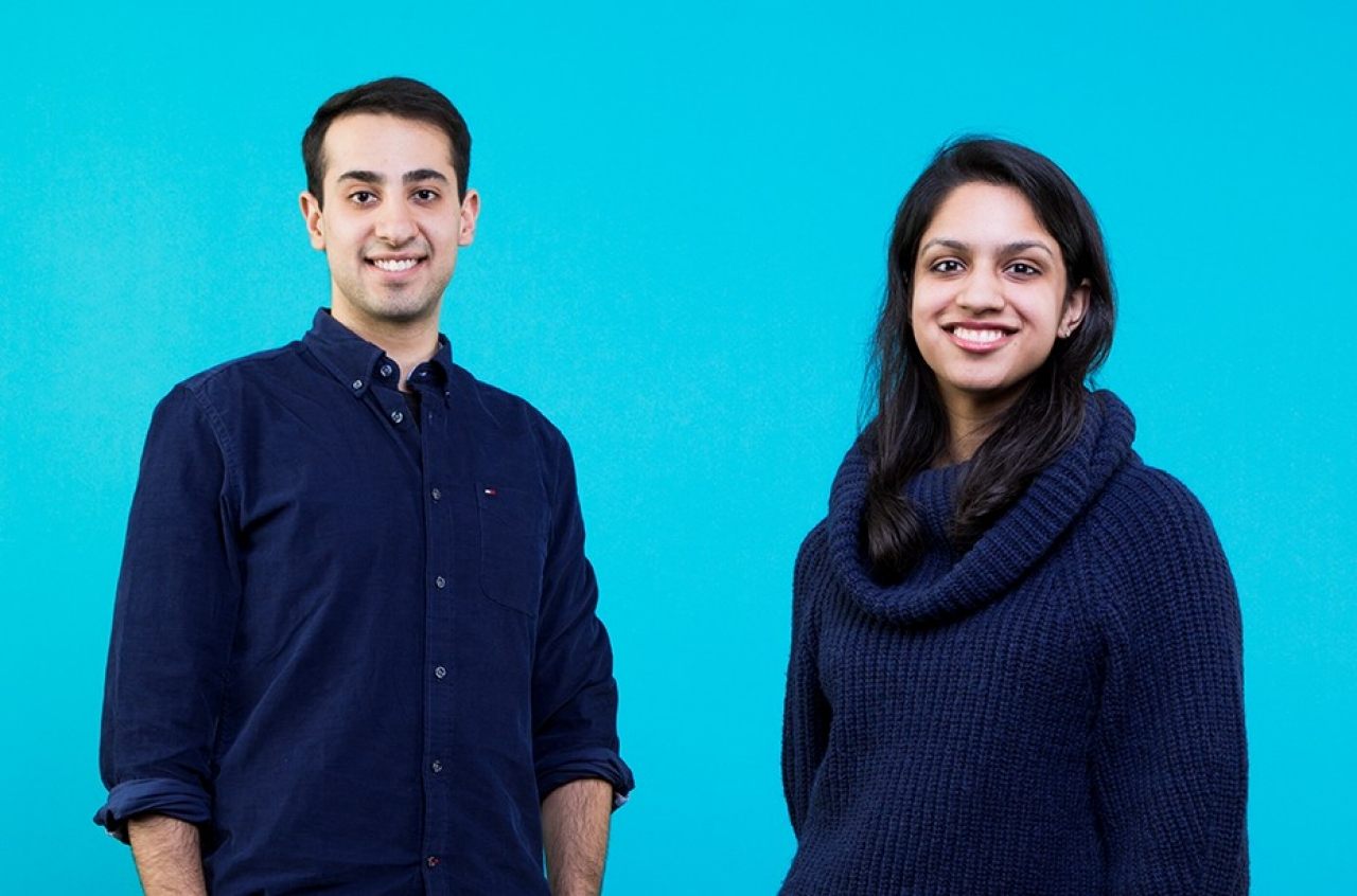Portrait of NYU students Saranya Ramadurai and Semran Thamer.