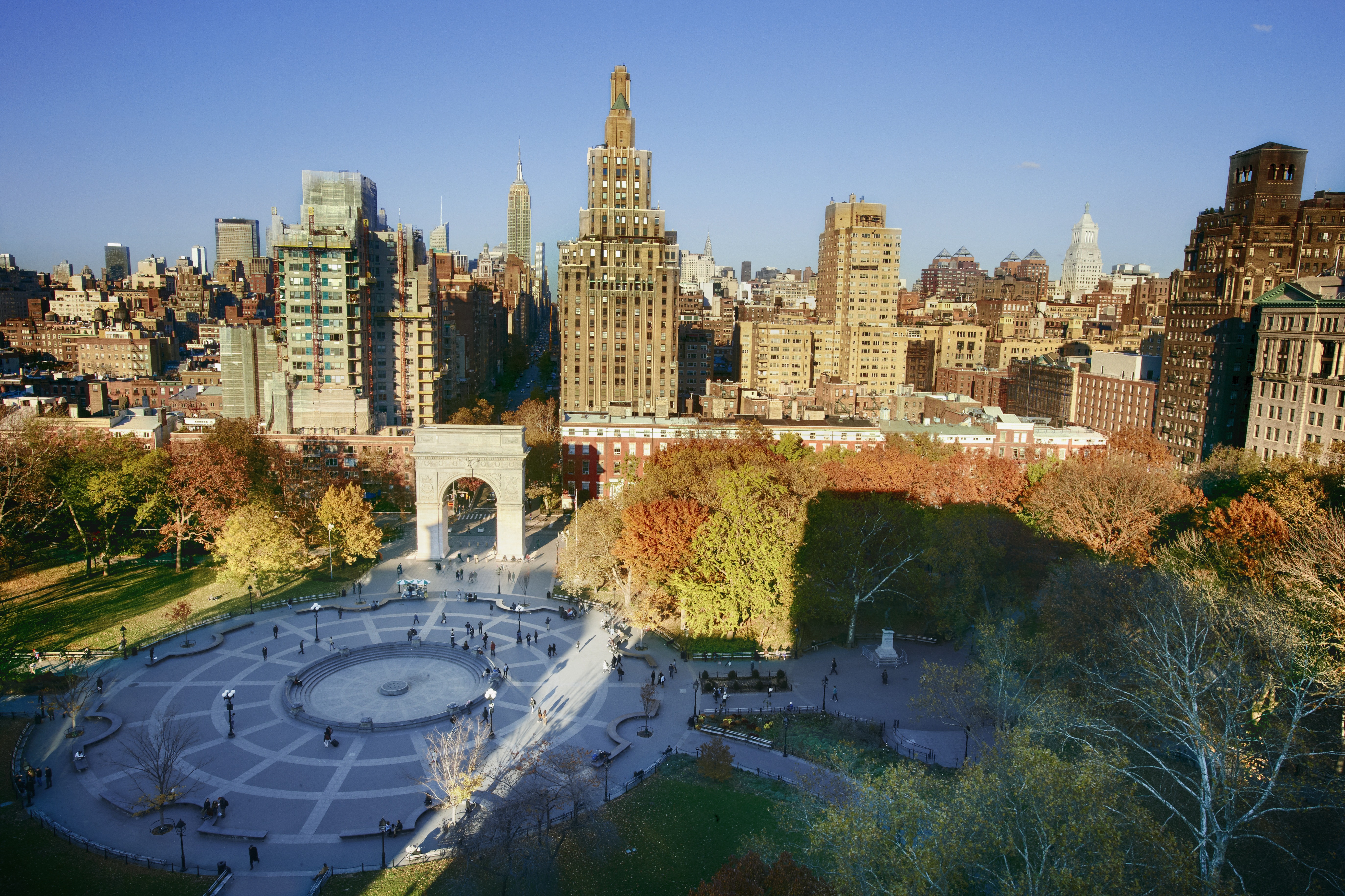 Aerial view of Washington Square Park.