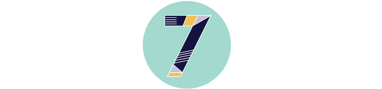 The number seven, stylized.
