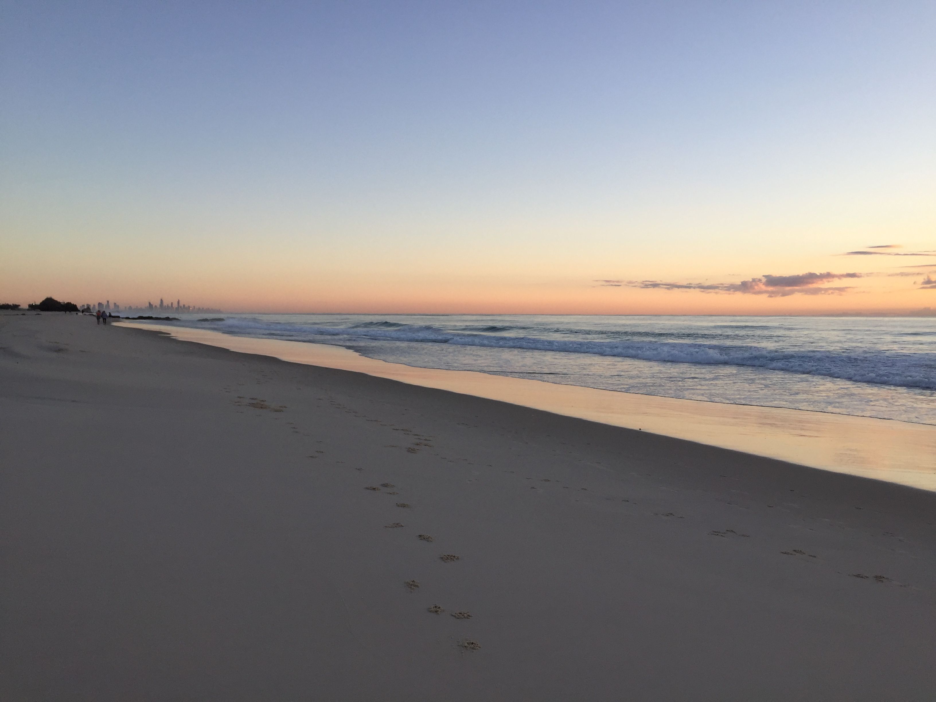 Sunset on a beach in Australia.