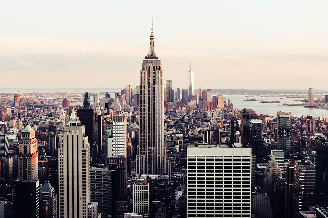 Aerial view of New York City’s skyline.