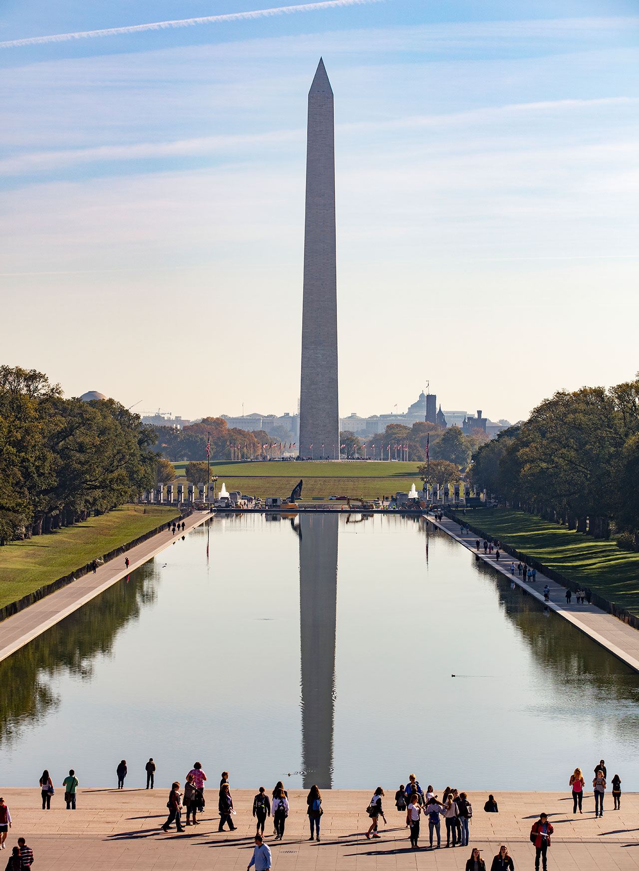 The Lincoln Memorial Reflecting Pool and the Washington Monument.