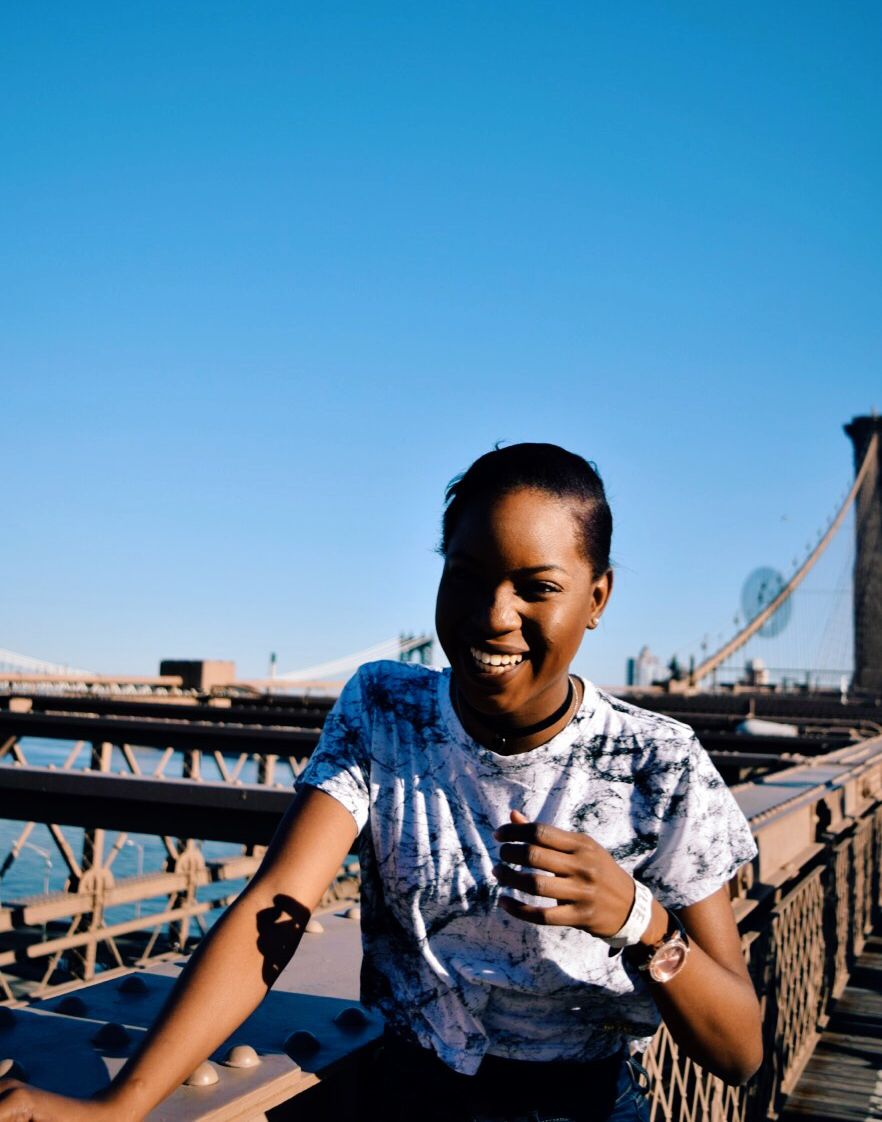BFA Student Kaylee Reynolds at the Brooklyn Bridge.