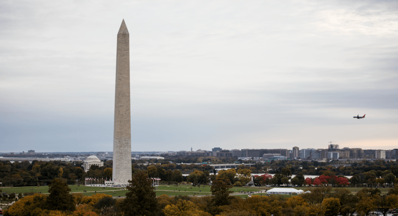 Skyline view of DC near Washington Monument