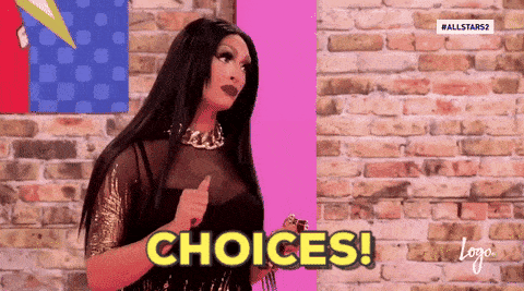 “RuPaul’s Drag Race” alum Tatianna saying her catchphrase, “Choices!”