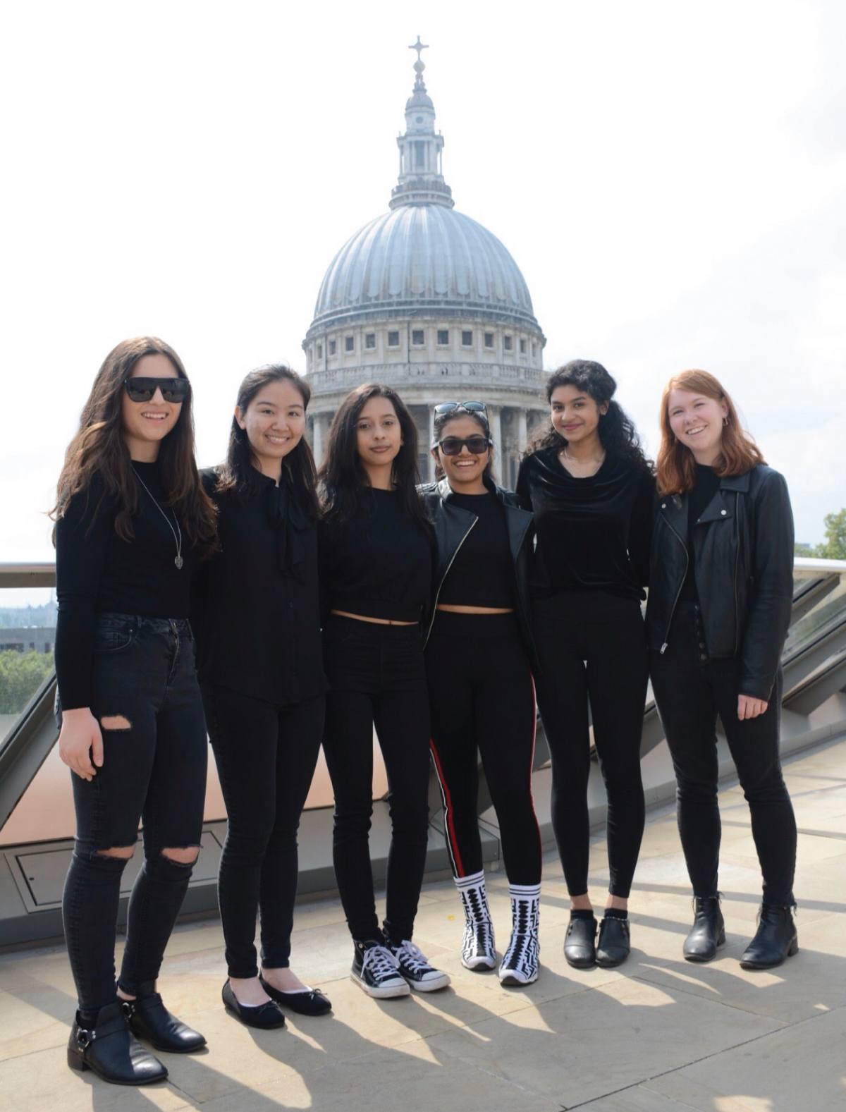 Trisha Gupta with friends in London during a study abroad trip