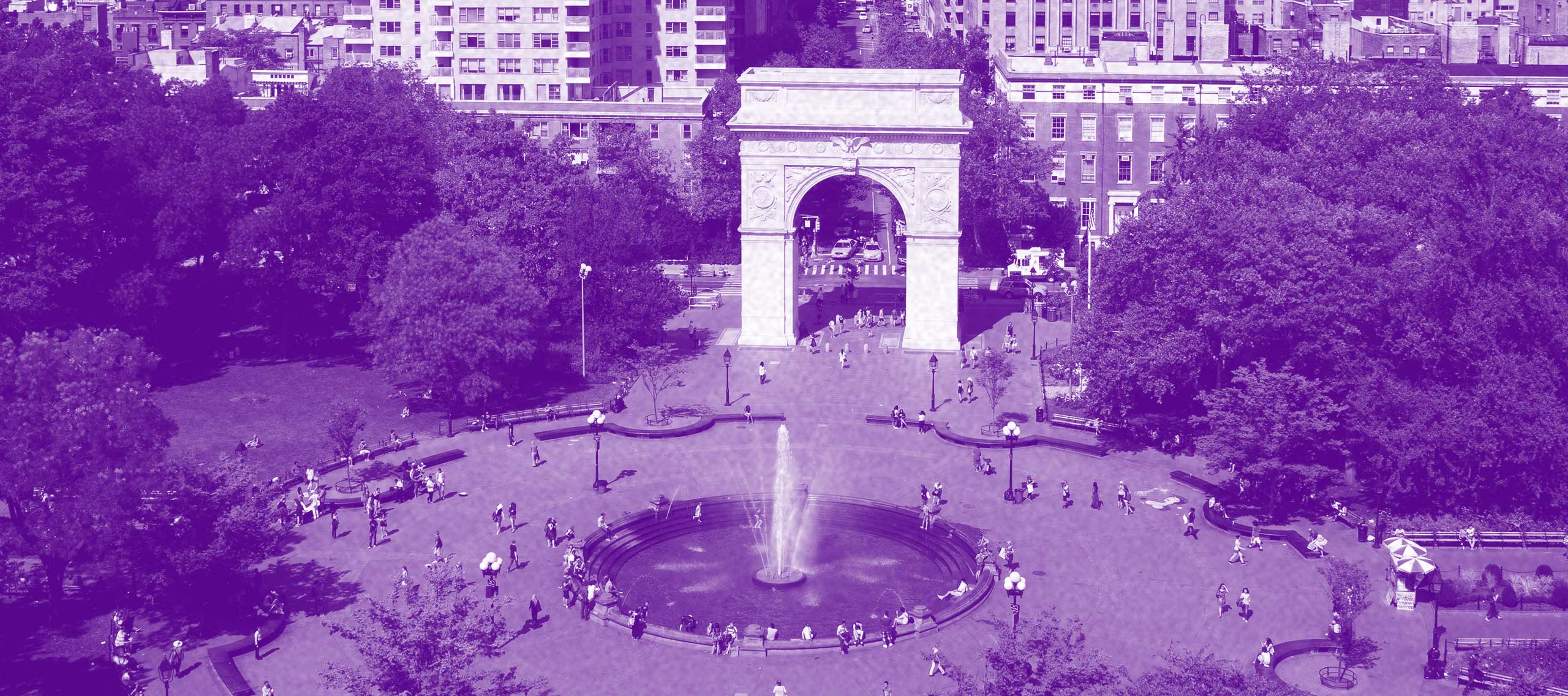 Birdʼs-eye view of Washington Square Park.