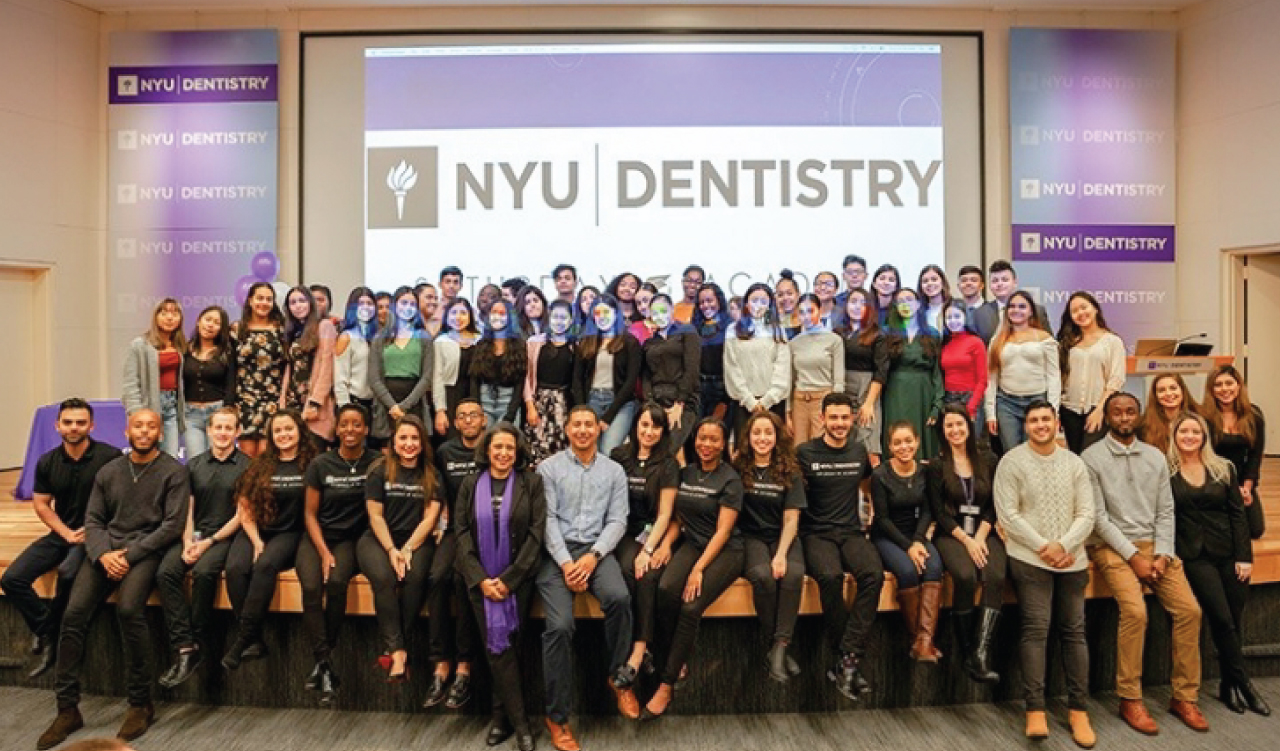 A large group of NYU Dentistry students.
