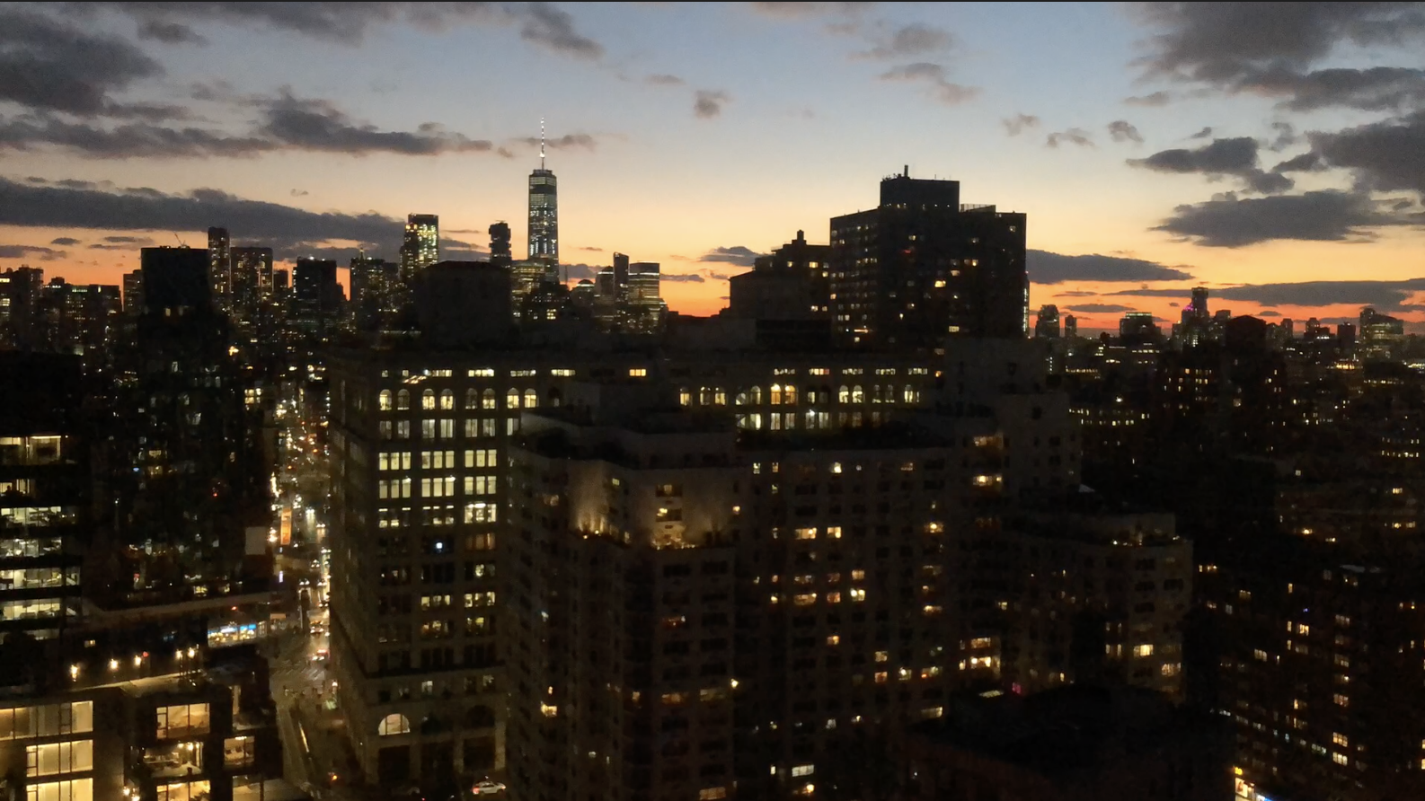Time-lapse video of a New York City sunset.