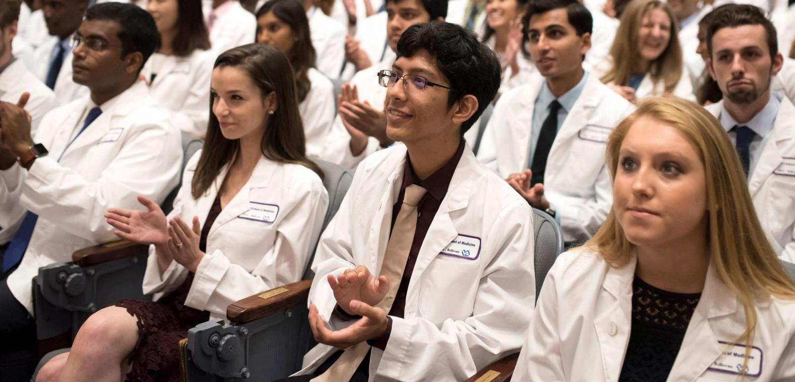 Students at the medical school graduation.