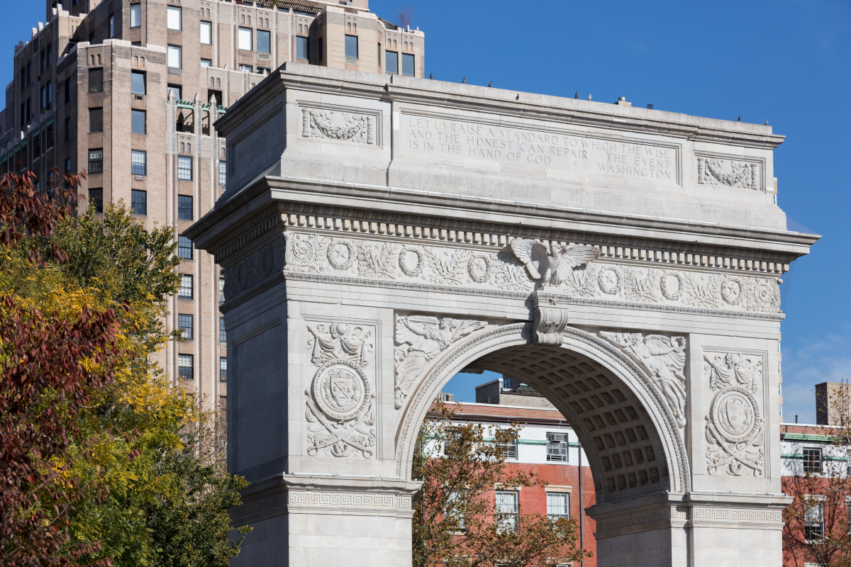 The arch in Washington Square Park