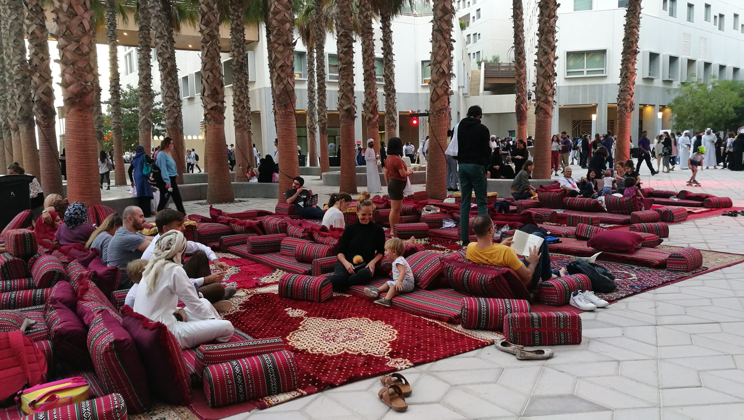 An alumni event held at NYU Abu Dhabi’s plaza.