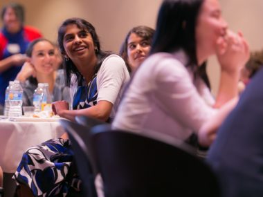 Students sitting in a data science classroom