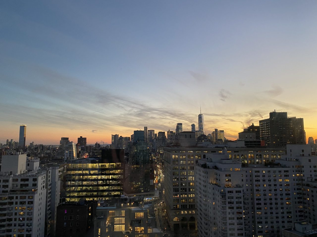 View of southern Manhattan from an NYU residence hall.