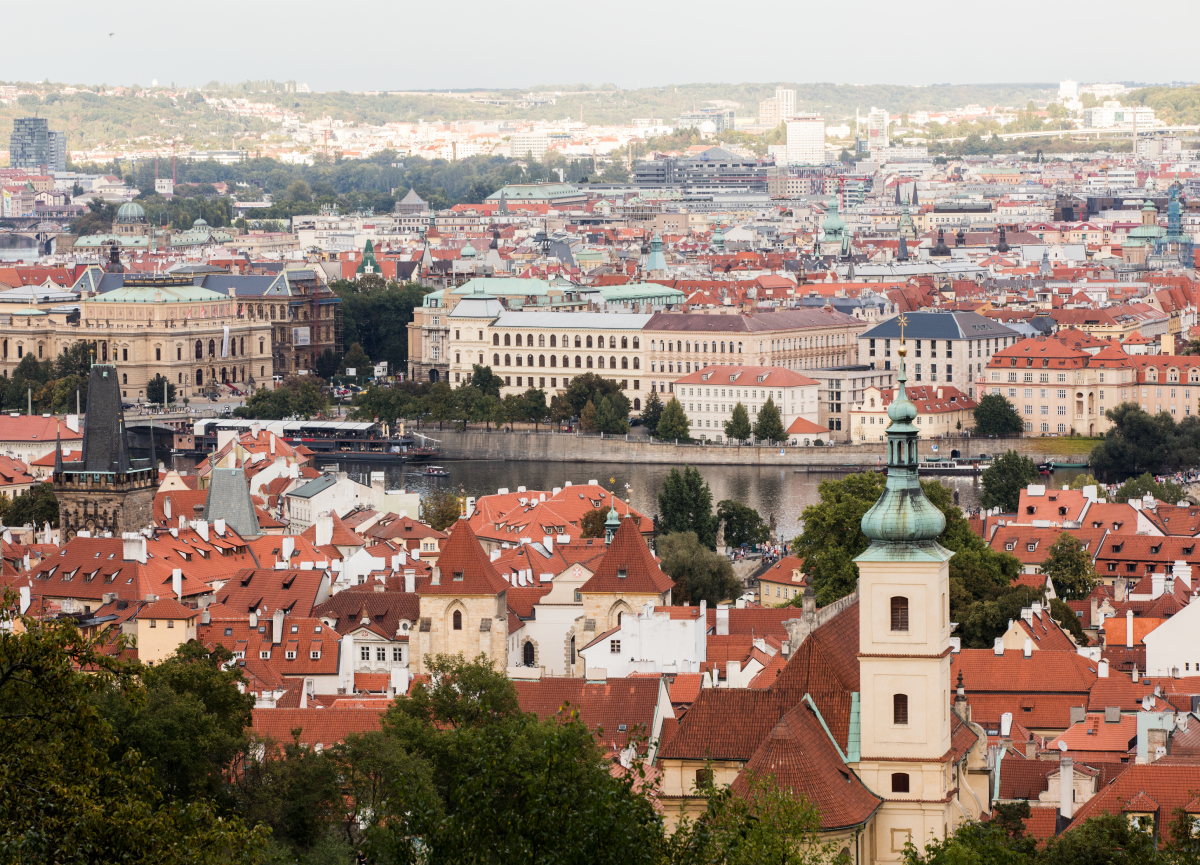 A bird’s-eye view of Prague.