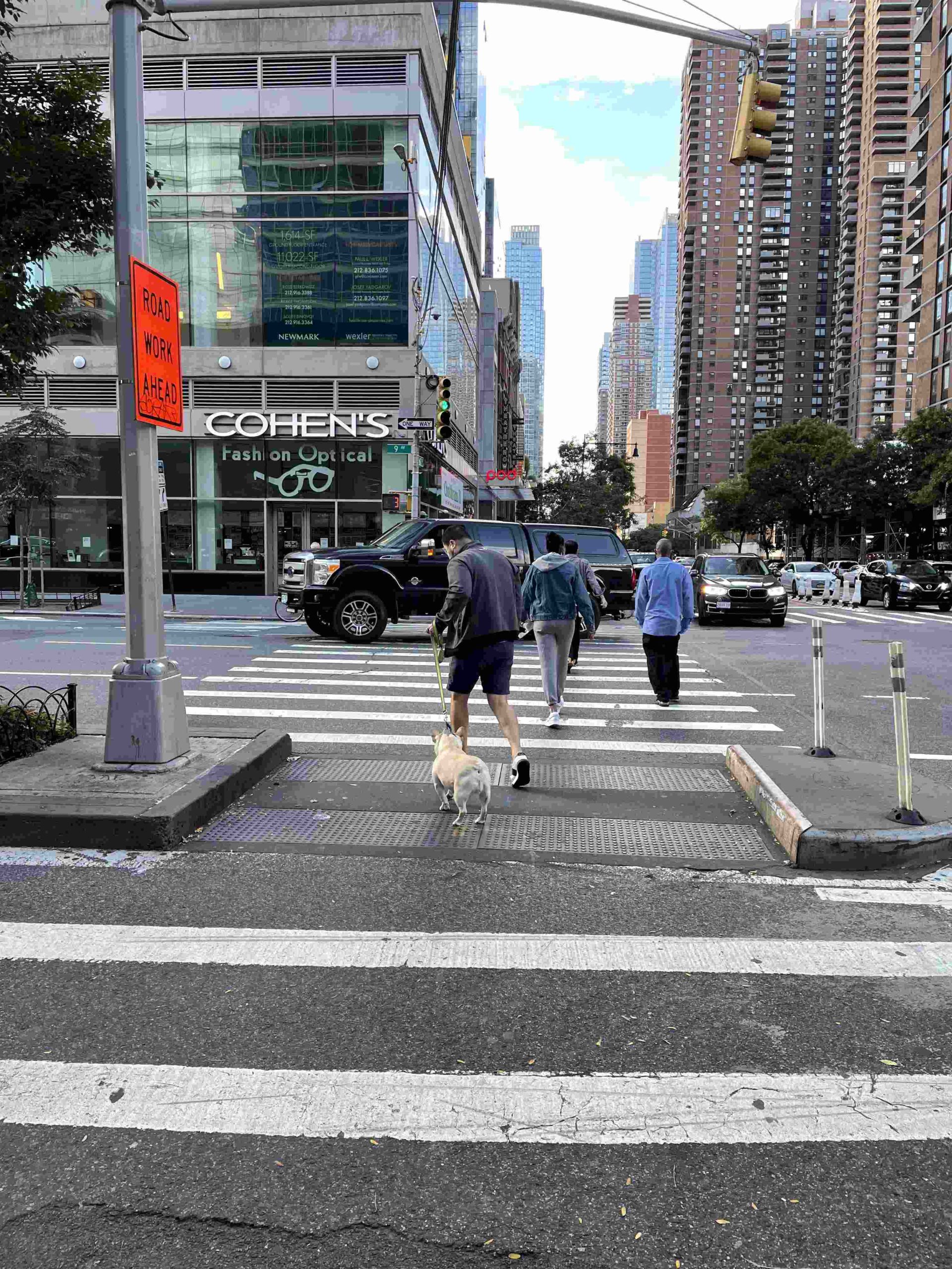 A New York City crosswalk.