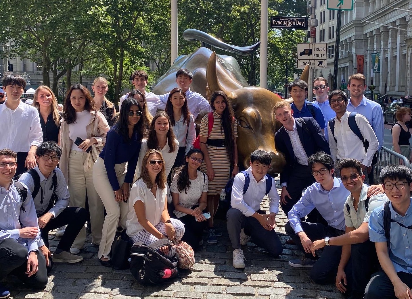 A group of people interning in New York City.