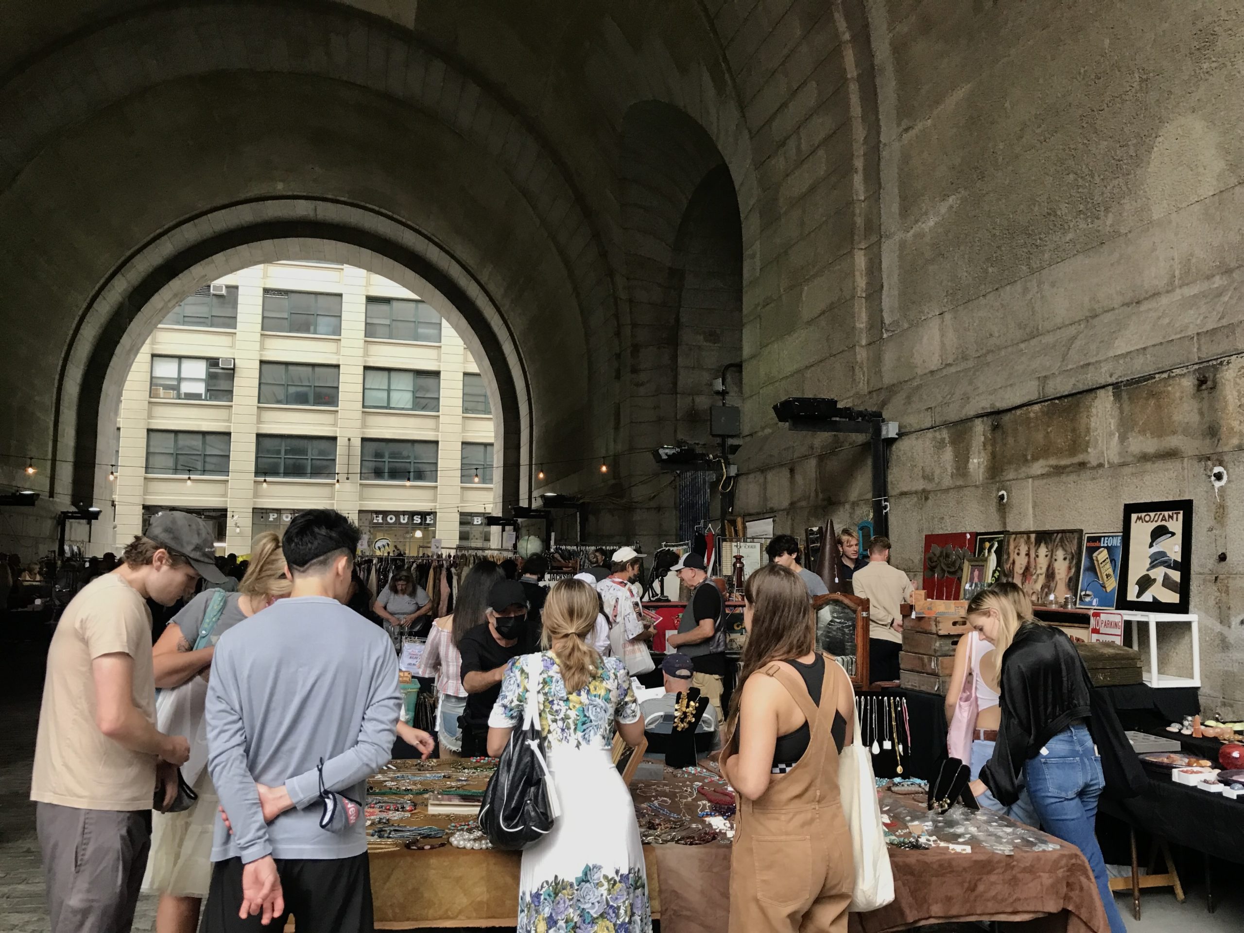 Brooklyn Flea, a market held under the Manhattan Bridge in Dumbo.