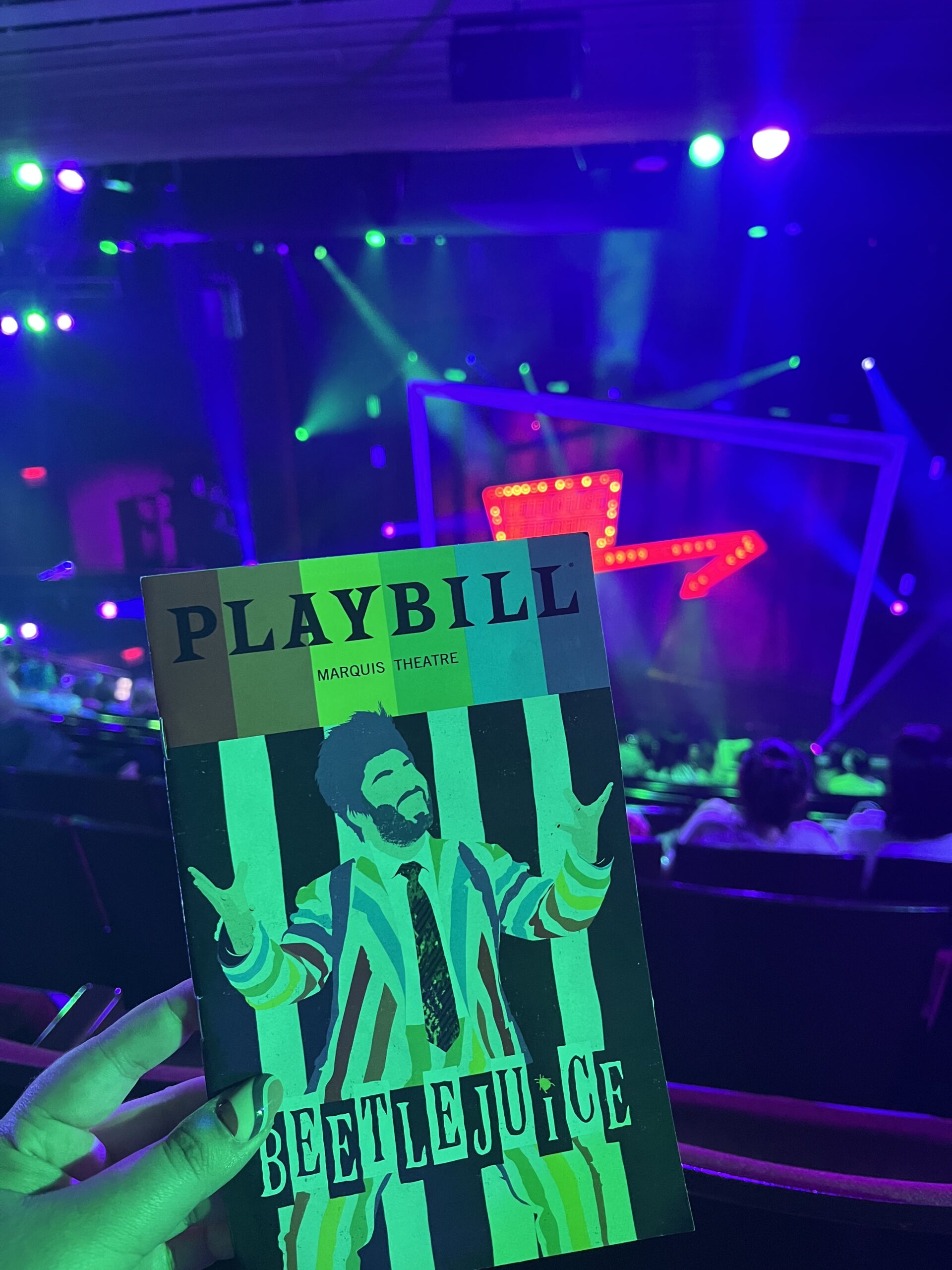 Beetlejuice Playbill in a theatre
