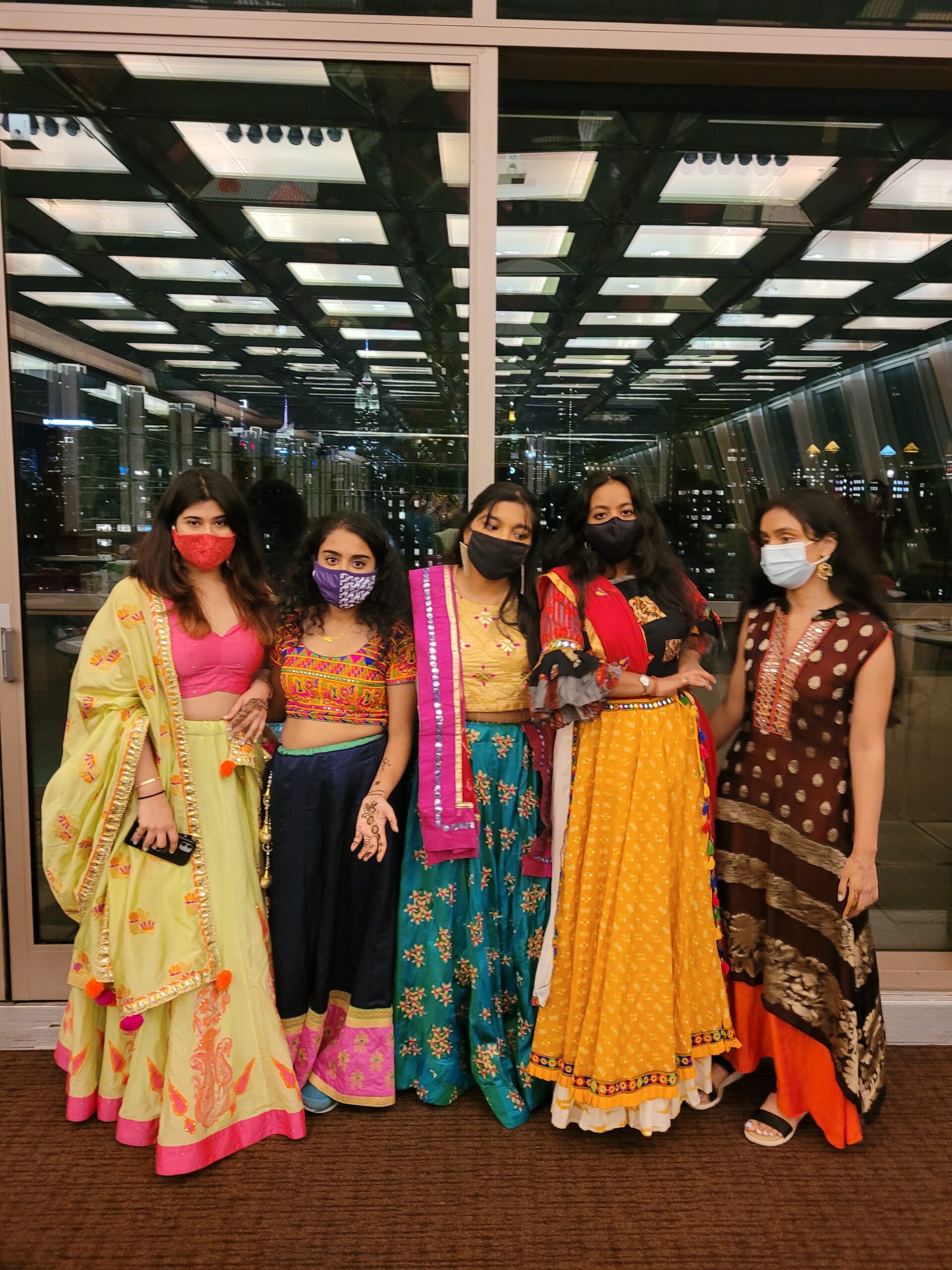 Eshika in traditional indian wear with friends