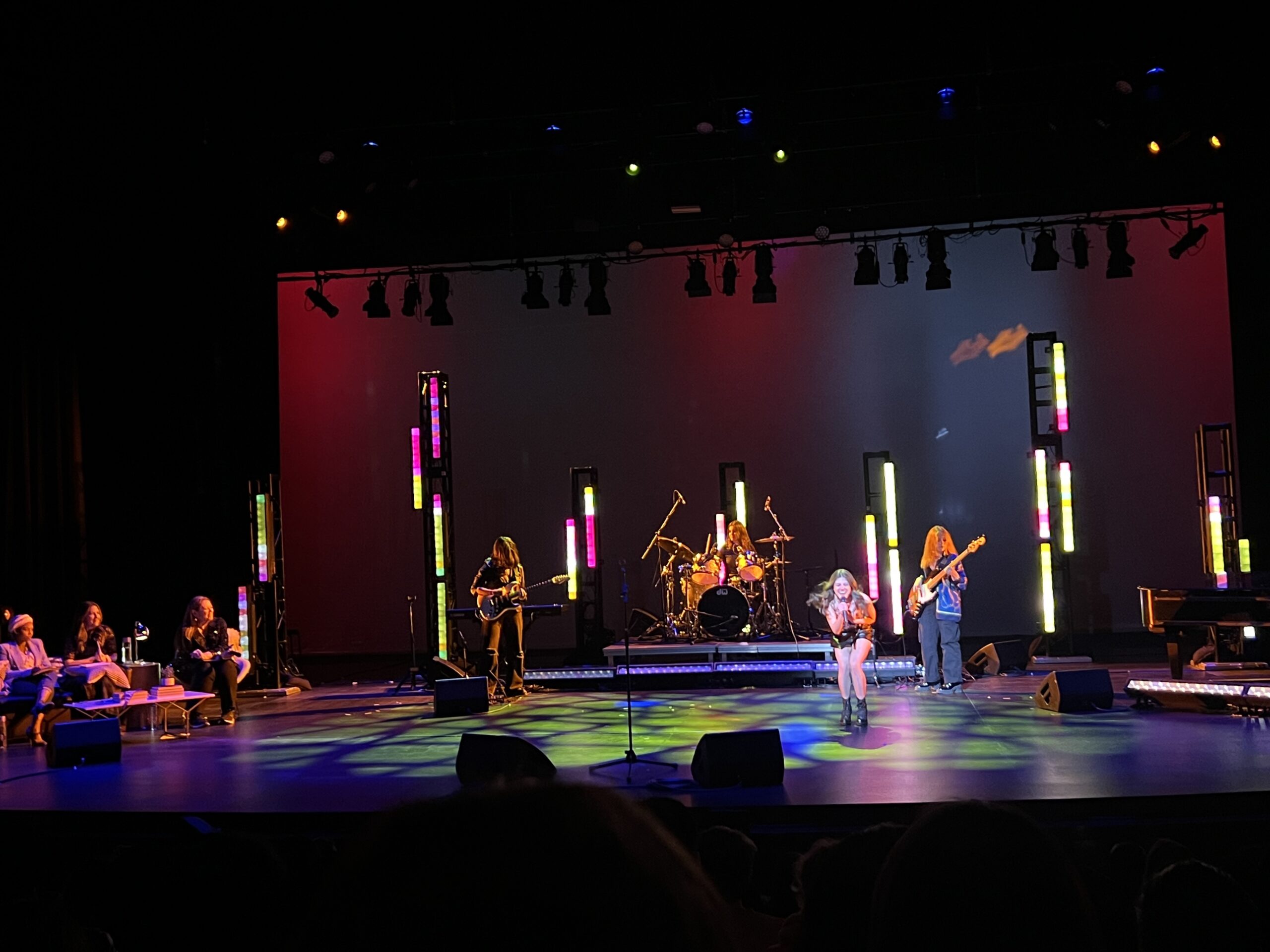 A student band performs onstage at “UVL.”