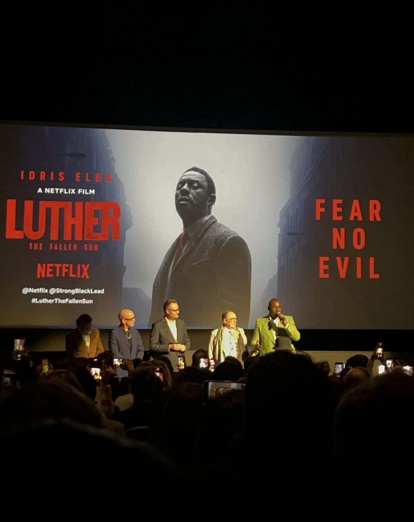 The “Luther” cast host a Q and A session with the audience at the Paris Theater.