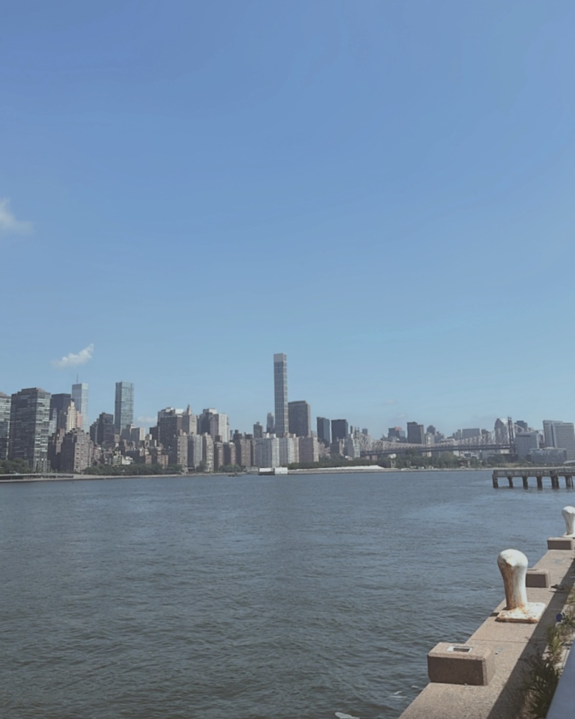 The New York City skyline viewed from Gantry Plaza State Park.