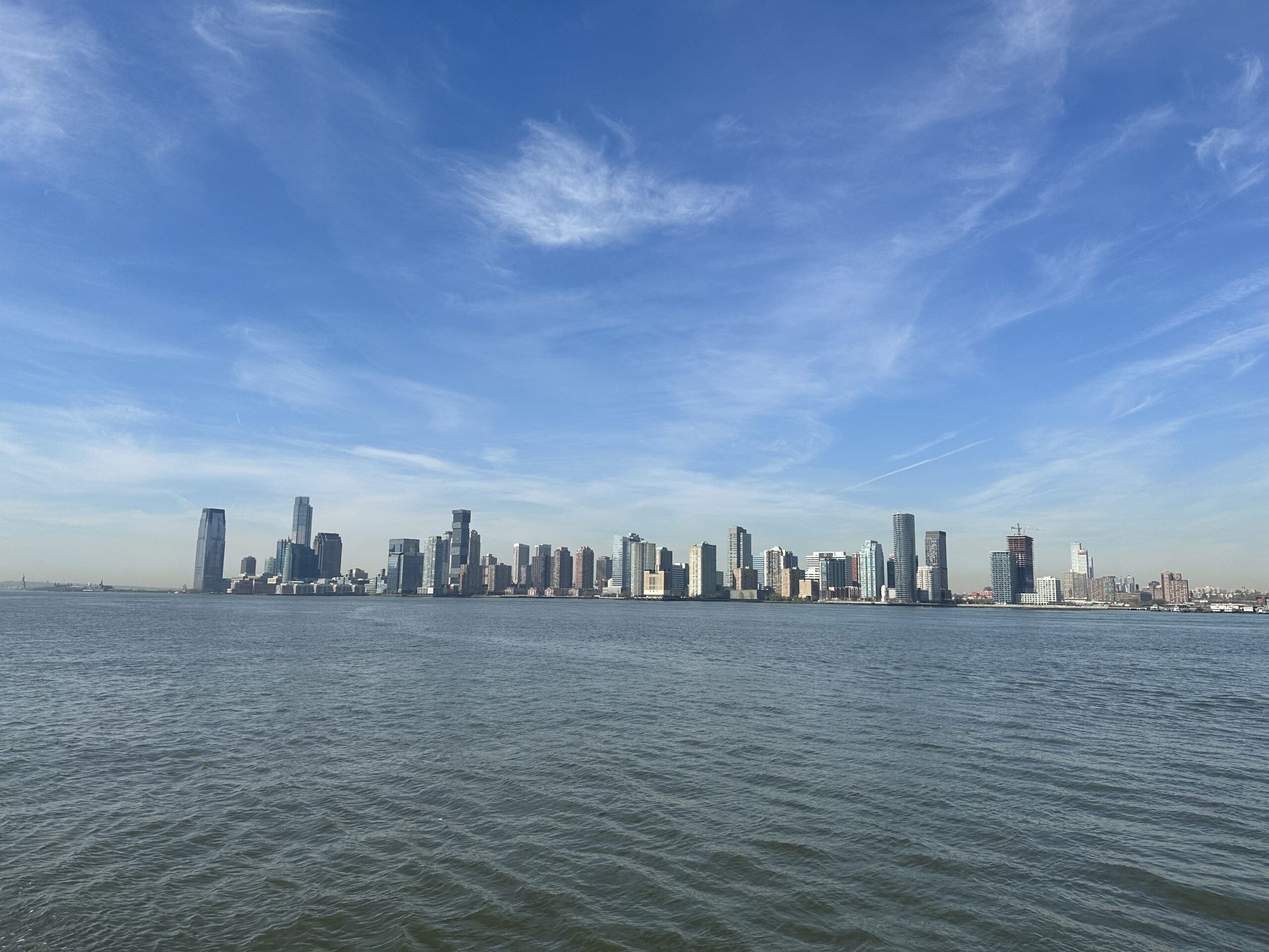 The New Jersey skyline from Hudson River Park Pier 46.