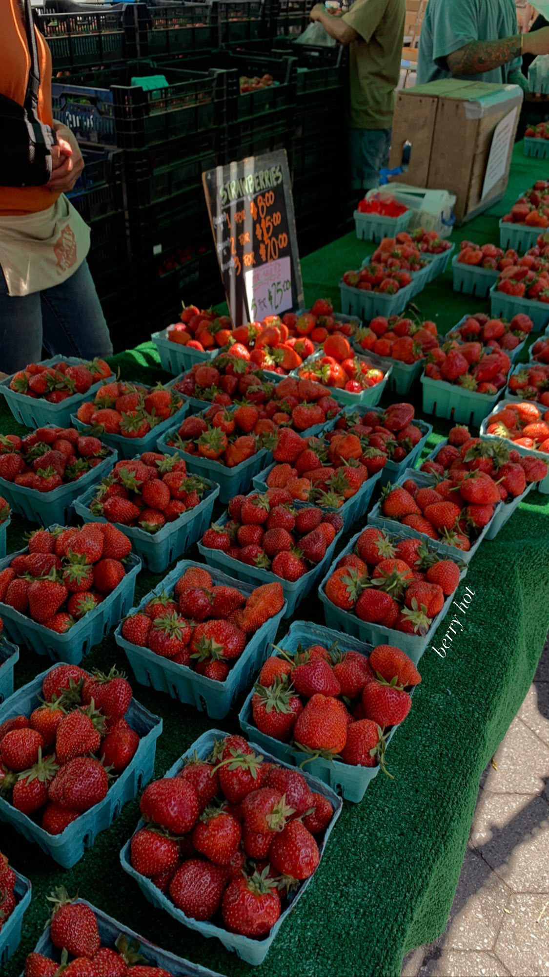 Strawberries at the farmers market at Union Square.