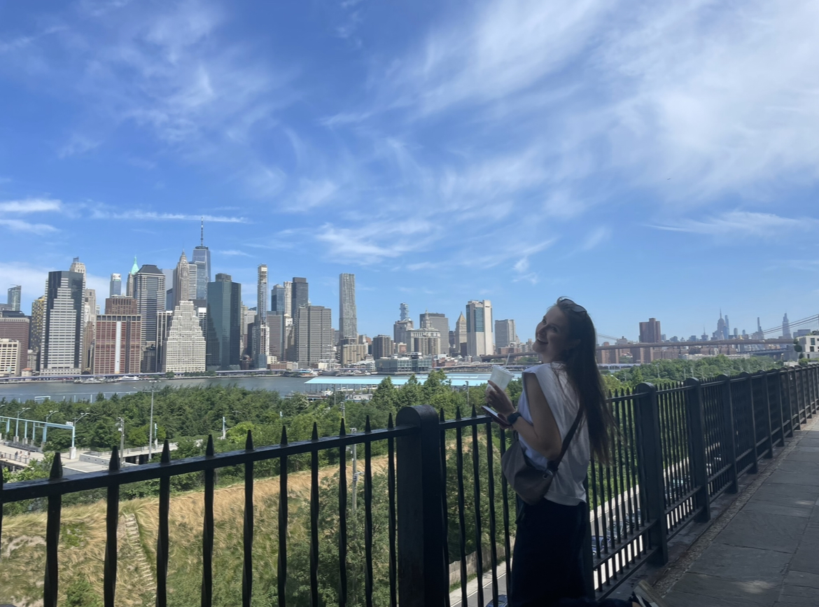 The author at the Brooklyn Heights Promenade during the summer.