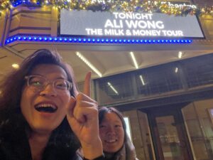 Students seeing Ali Wong perform stand-up. 