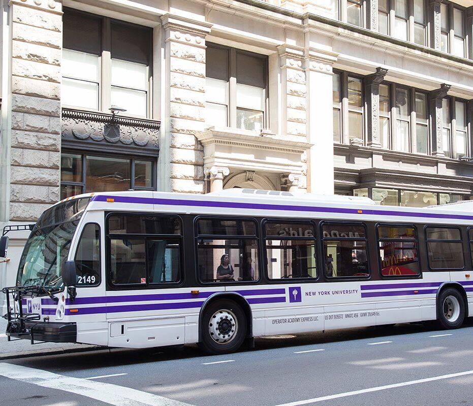 An NYU shuttle bus.
