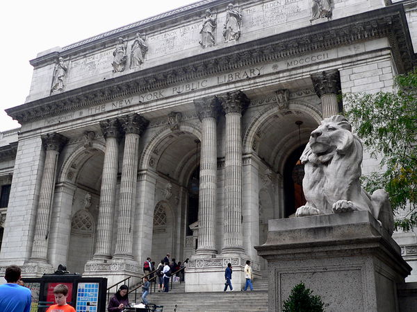 Exterior of the Stephen A. Schwarzman Building of the New York Public Library.
