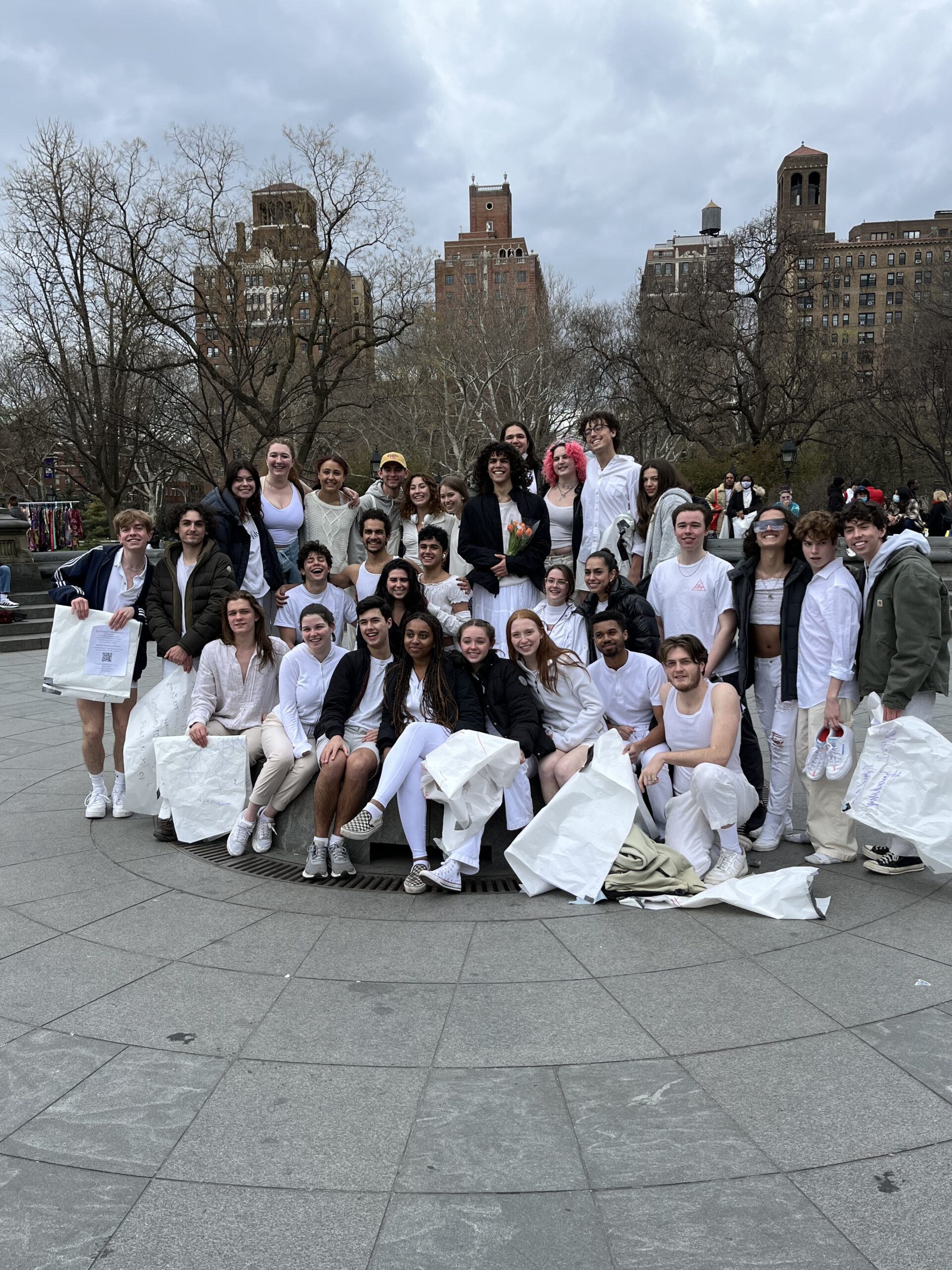 A group of NSB students performing in Washington Square Park.