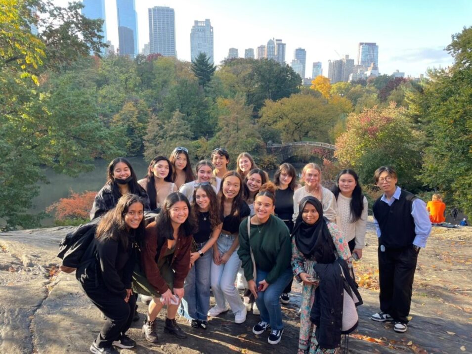 NYU nursing students visiting Central Park.