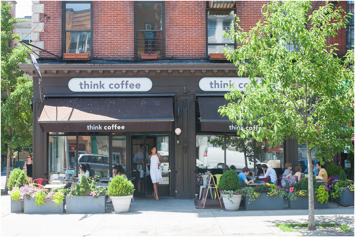 The exterior of Think Coffee cafe.
