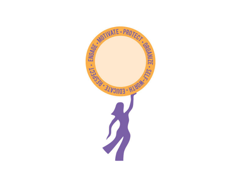 The EMPOWER Lab’s logo, a figure of a woman holding an orange orb.
