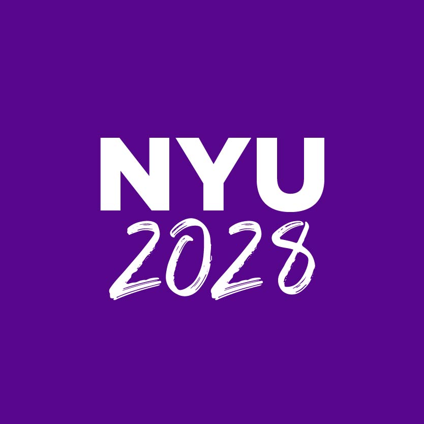 Violet square that says NYU 2028