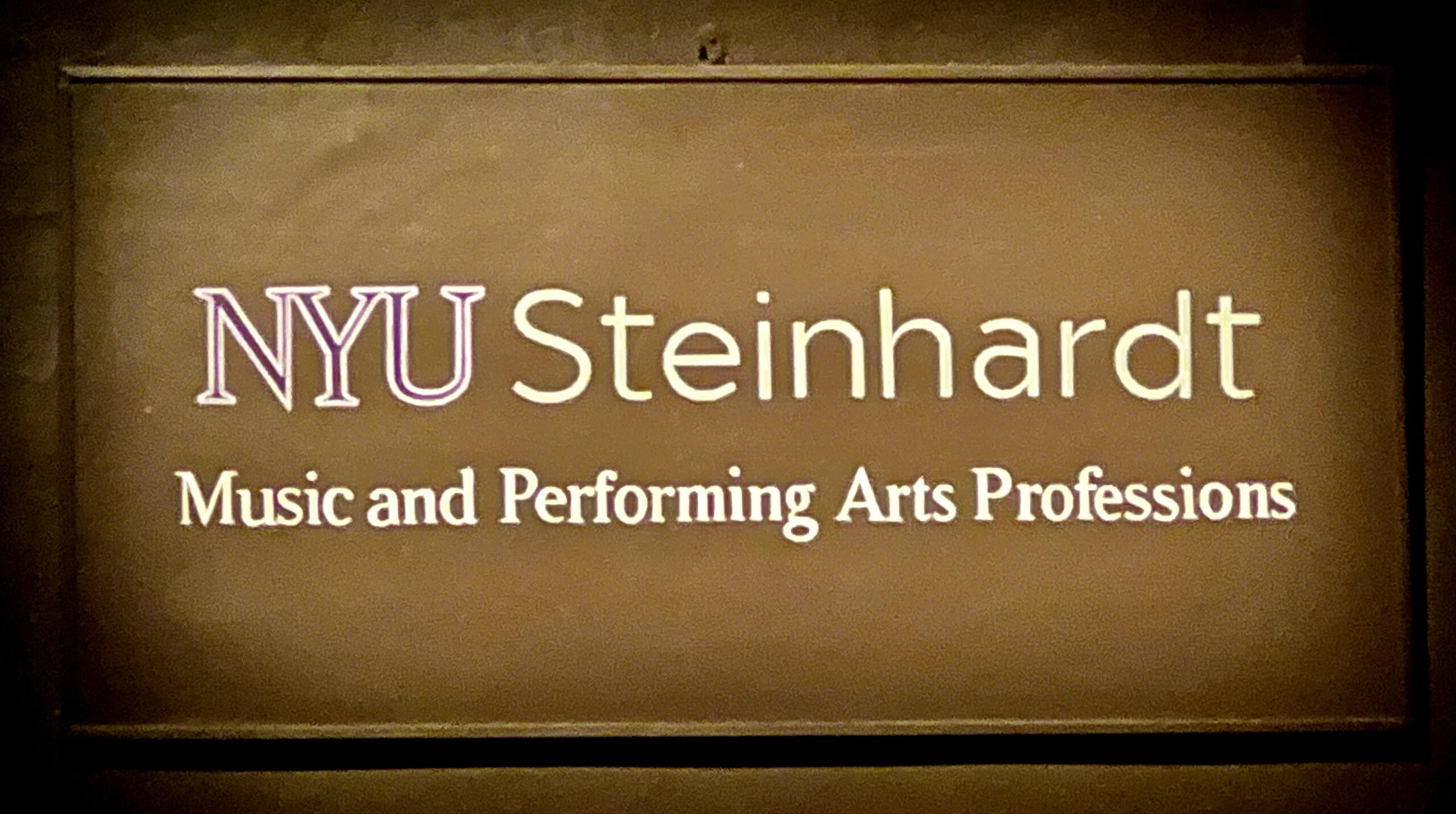 Image of NYU Steinhardt logo and Music and Performing Arts Professions underneath the header text.
