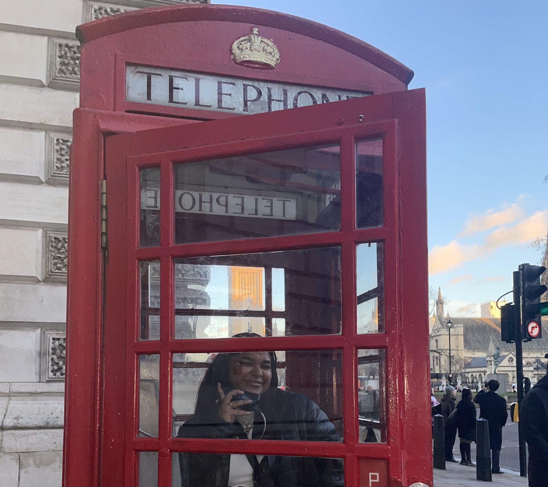 Me in a telephone booth