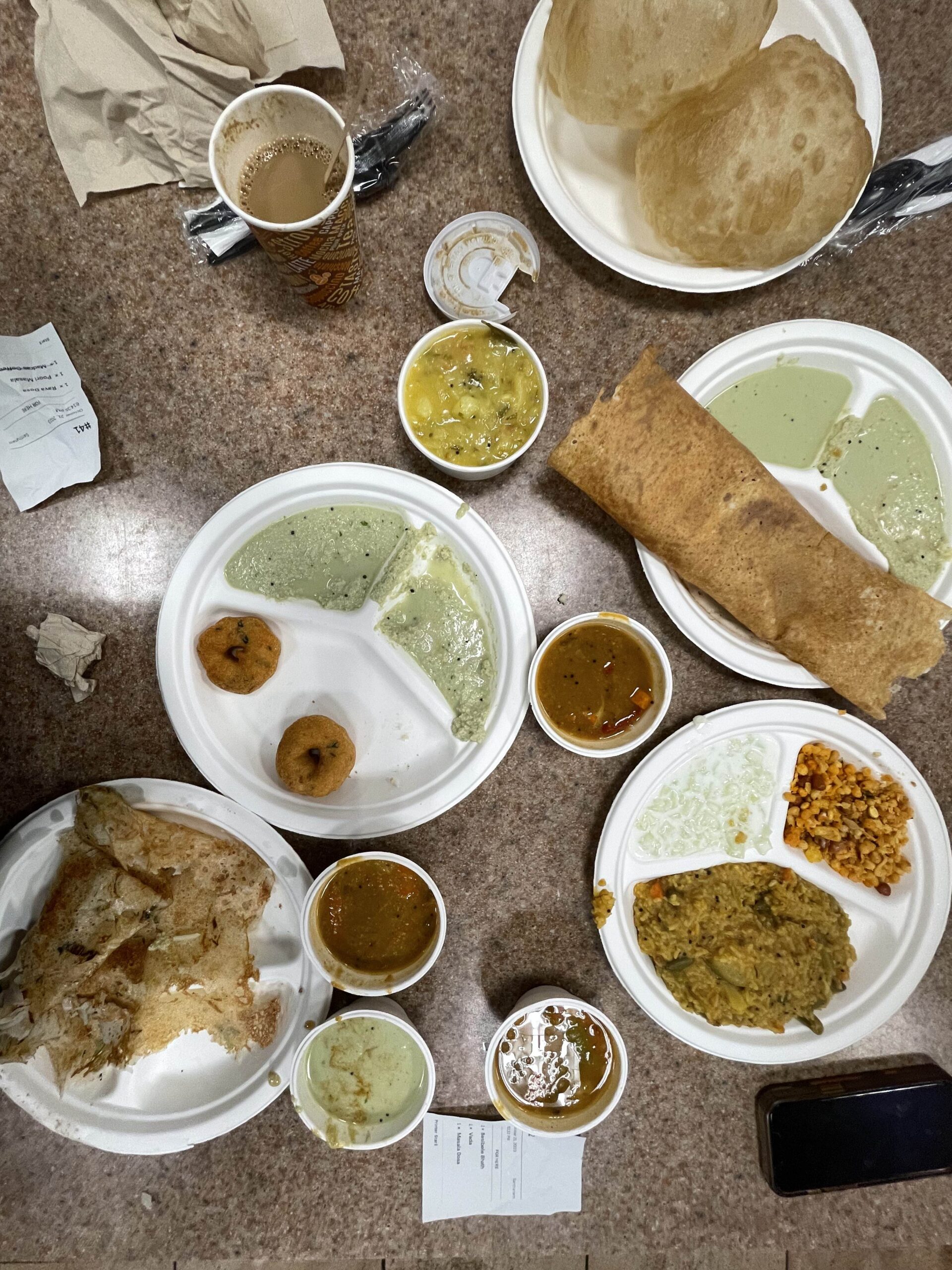 a table of Indian food