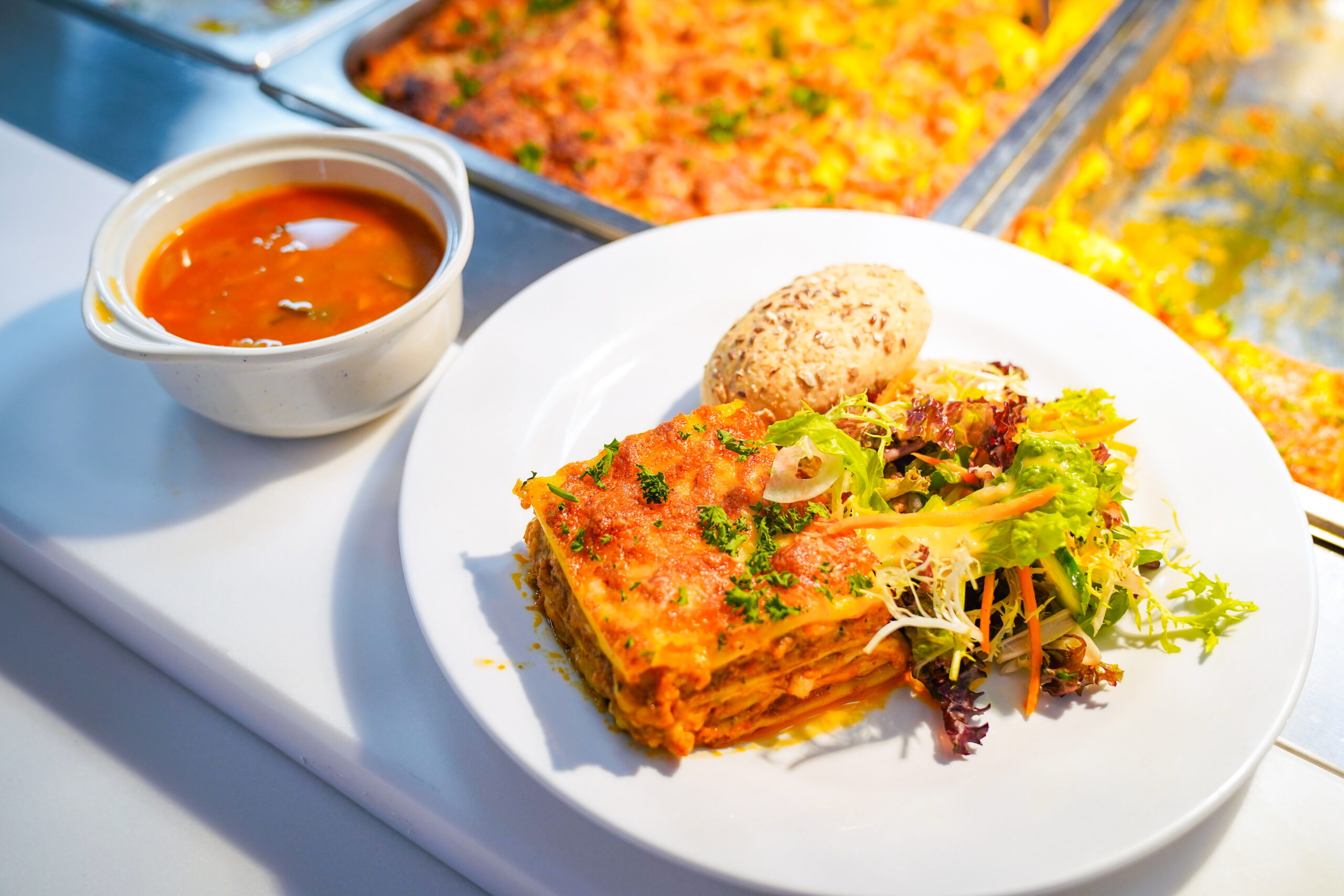 Close up on a meal from the NYU Shanghai canteen