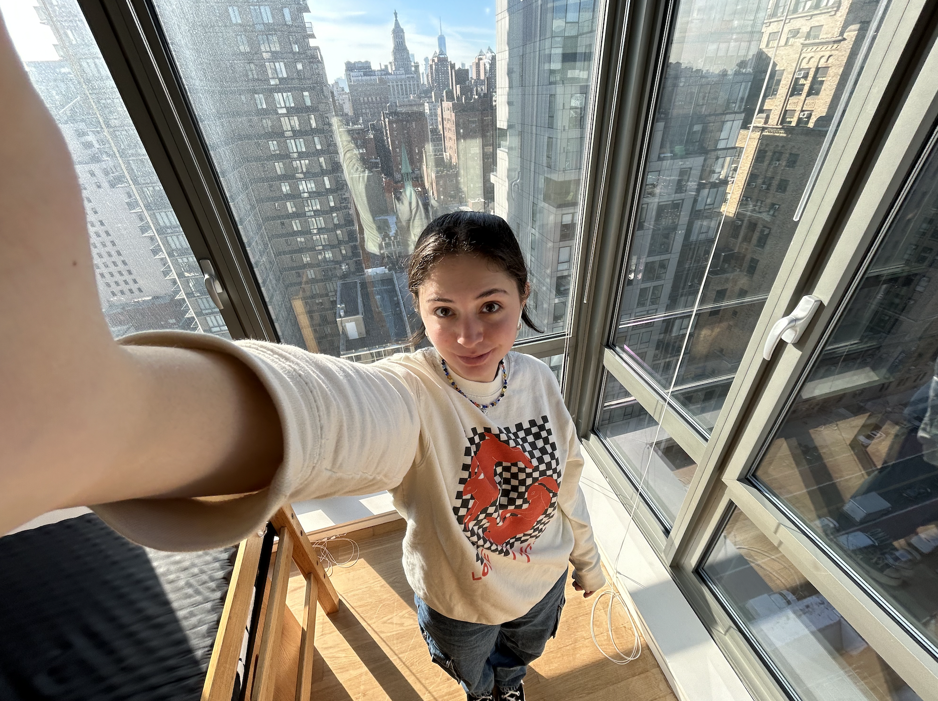 Selfie in an NYU dorm room