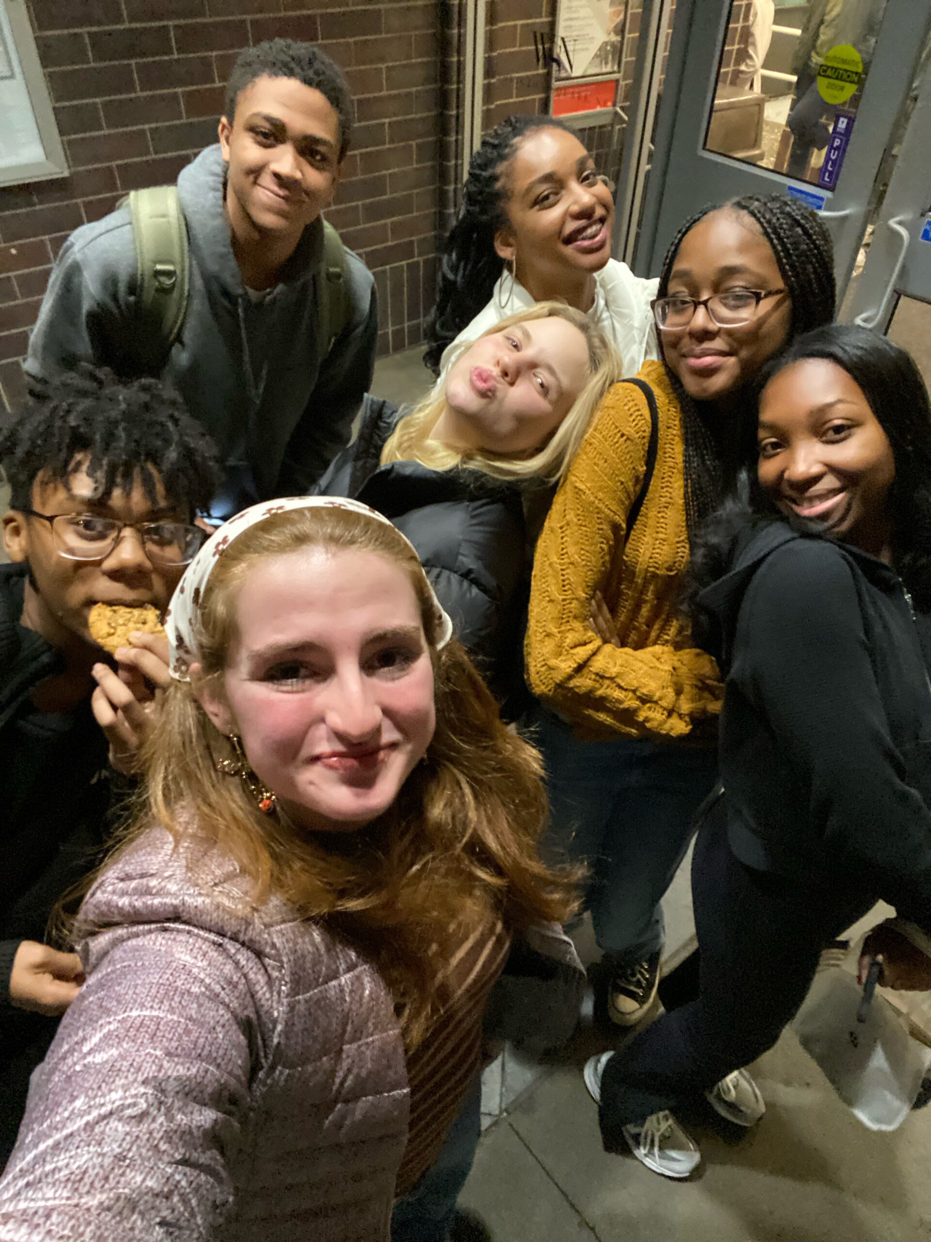 Tisch Drama Students posing outside Third North Residence Hall