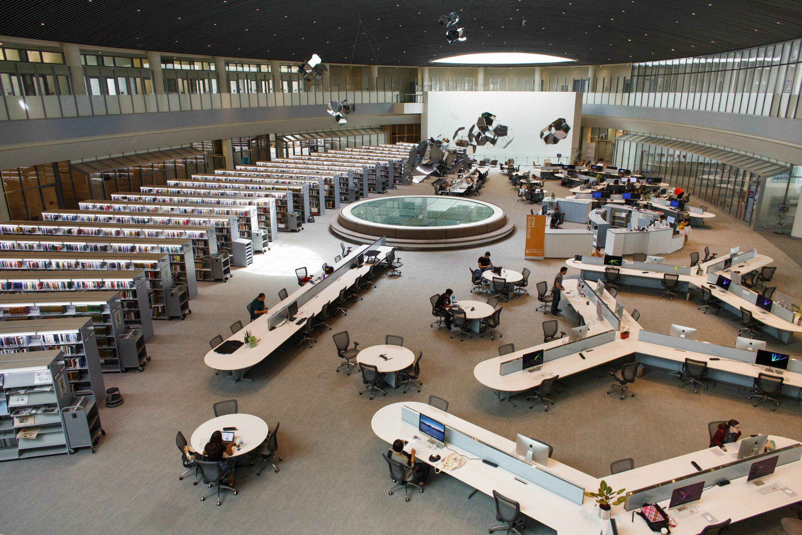 A bird's eye view of the Abu Dhabi library.