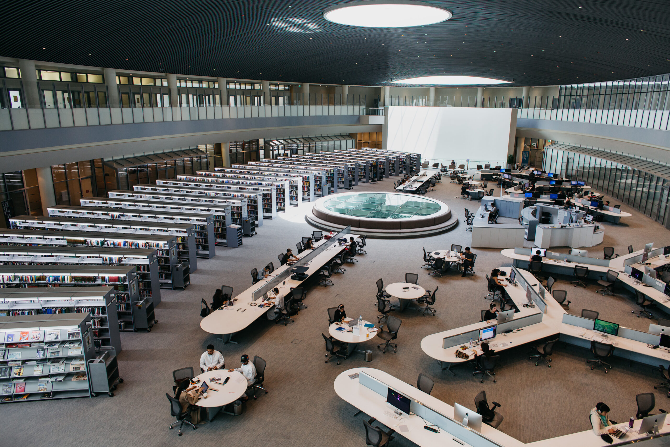 Bird’s eye view of the Abu Dhabi Library.