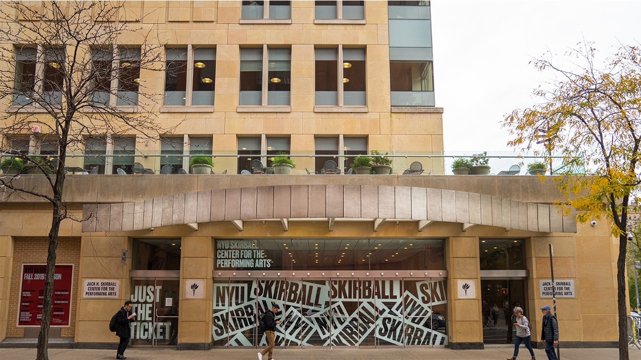 Exterior of the NYU Skirball Center for Performing Arts.