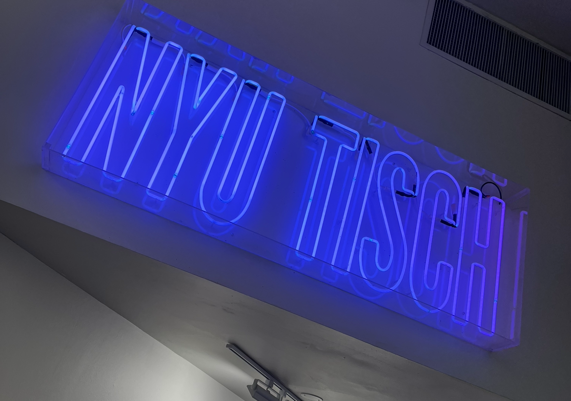 Neon letters that spell 