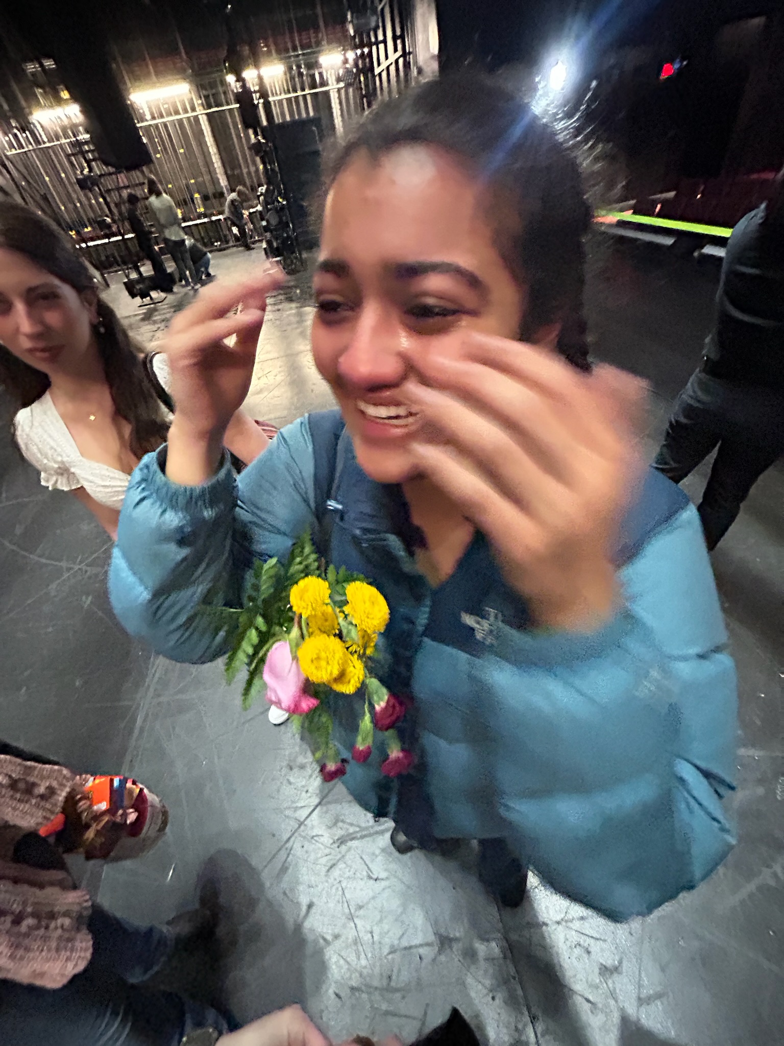 Me thanking one of our brilliant stage managers for taking such good care of all of us
