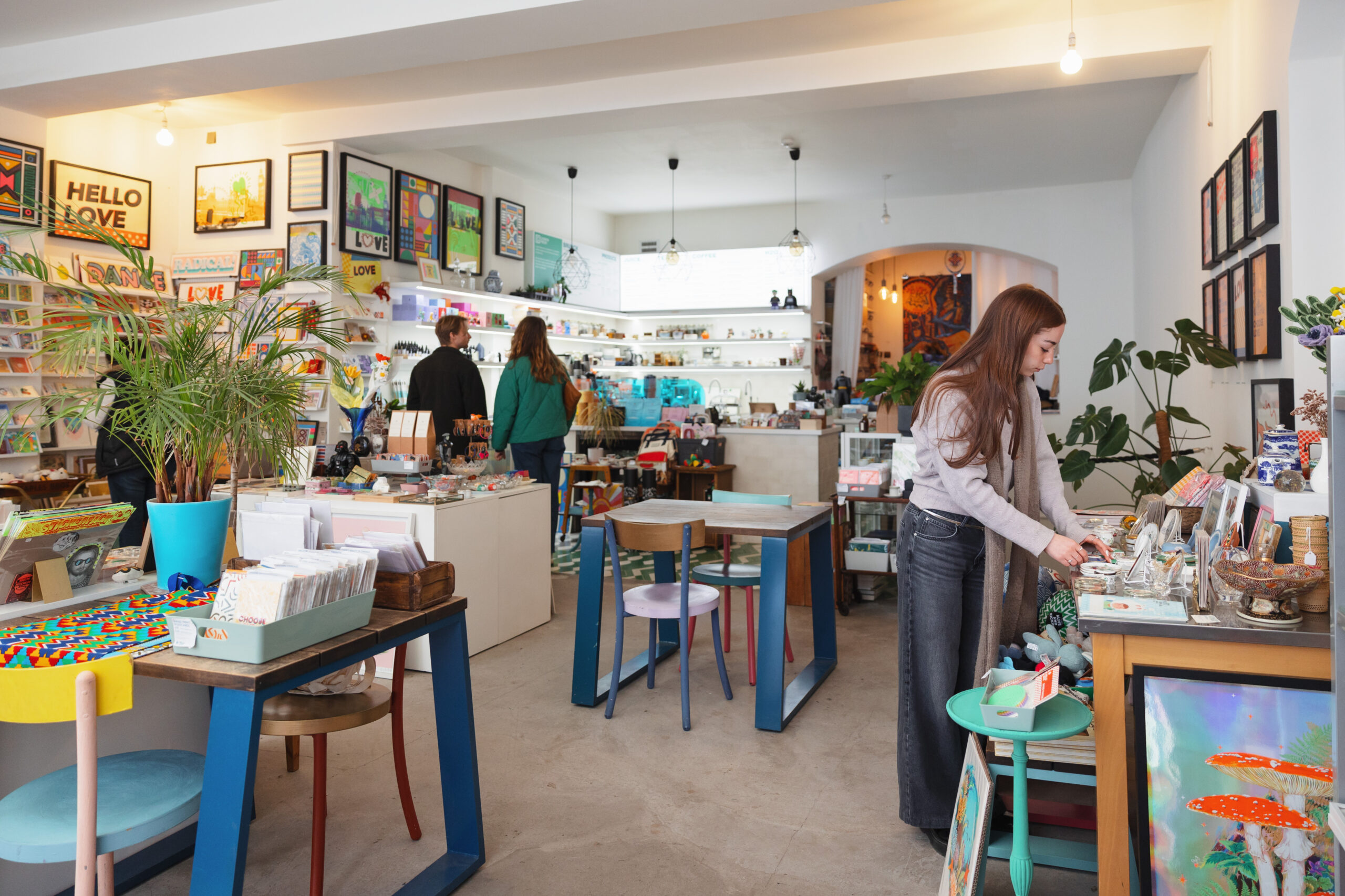 Maddy Bamba at work in the HELLO LOVE shop.